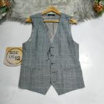 Grey plaid half coat